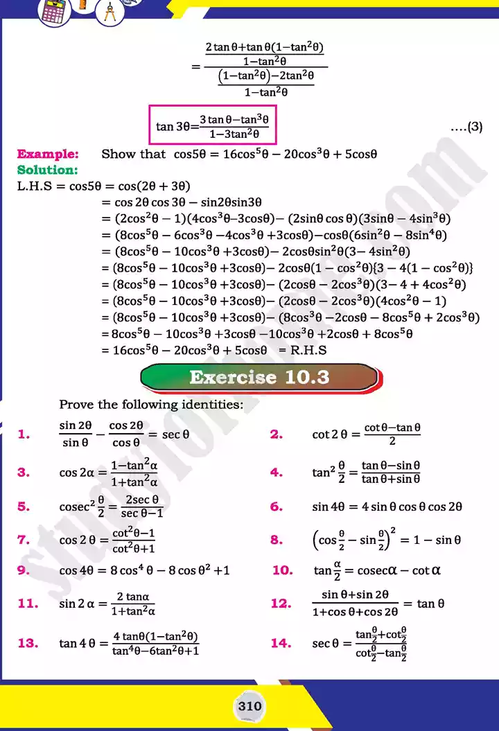 unit 10 trigonometric identities of sum mathematics 11th text book 19