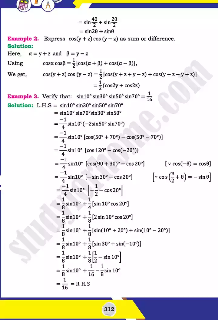 unit 10 trigonometric identities of sum mathematics 11th text book 21