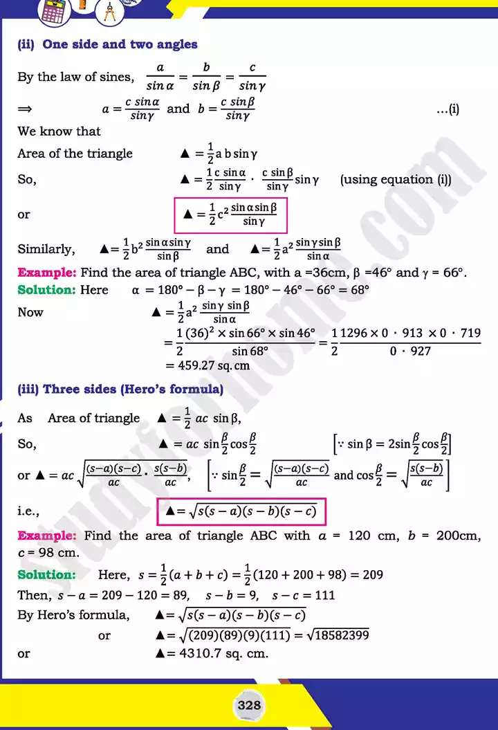 unit 11 application of trigonometry mathematics 11th text book 12