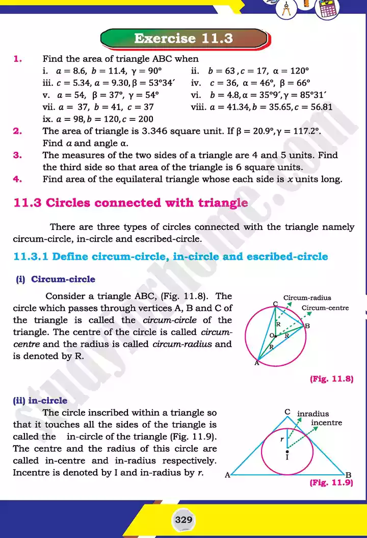 unit 11 application of trigonometry mathematics 11th text book 13