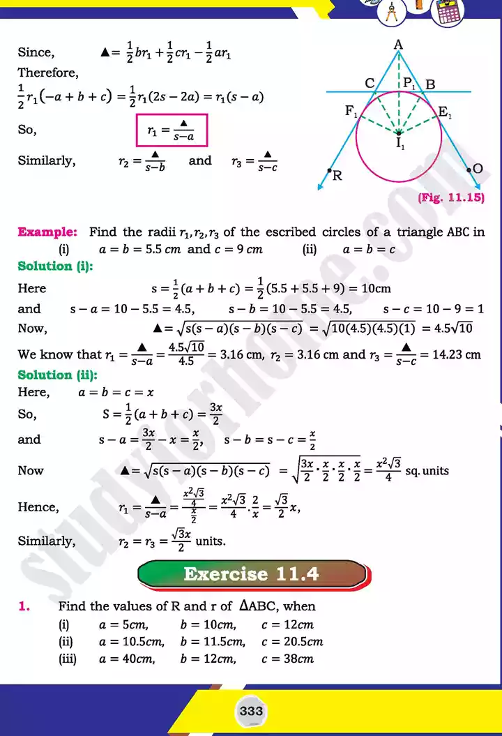 unit 11 application of trigonometry mathematics 11th text book 17