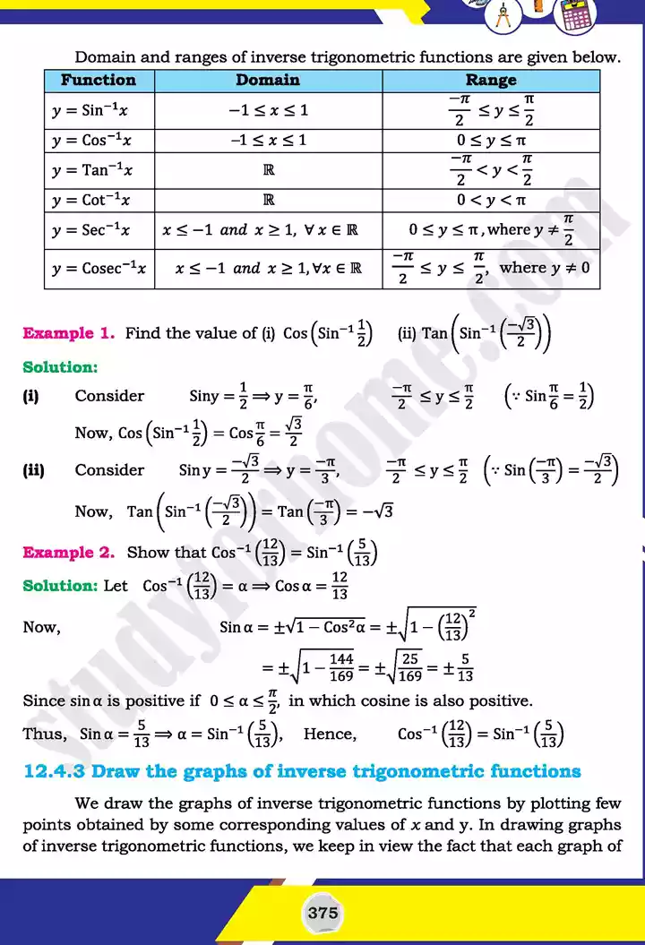 unit 12 graphs of trigonometric mathematics 11th text book 39