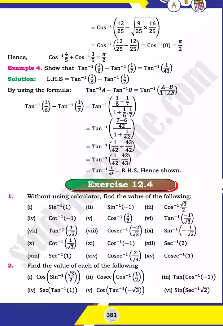 unit 12 graphs of trigonometric mathematics 11th text book 45