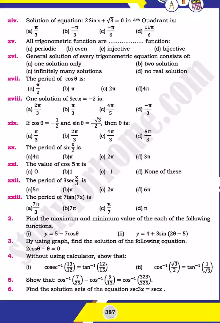 unit 12 graphs of trigonometric mathematics 11th text book 51