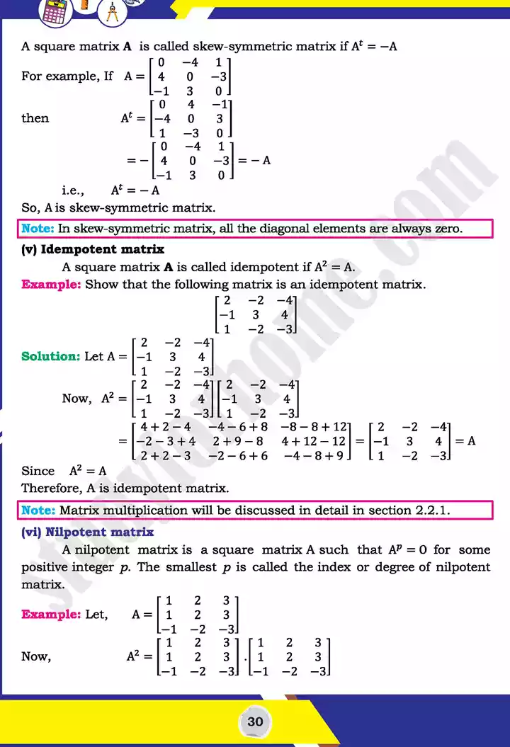 unit 2 matrices and determinants mathematics 11th text book 06