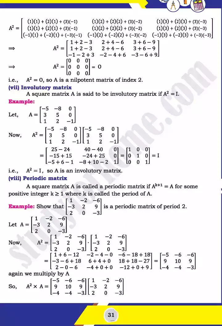 unit 2 matrices and determinants mathematics 11th text book 07