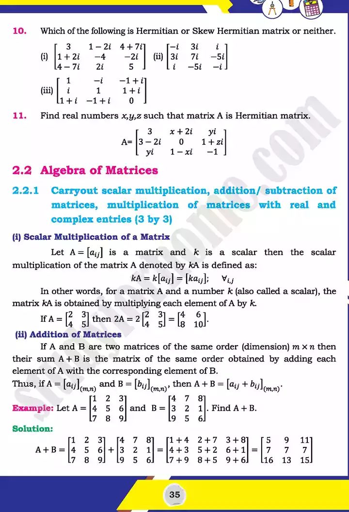 matrices and determinants class 11 solutions pdf chapter 2