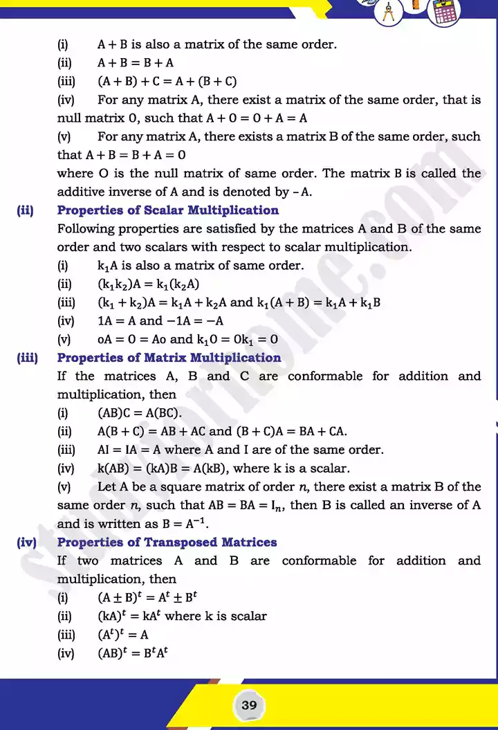 unit 2 matrices and determinants mathematics 11th text book 15