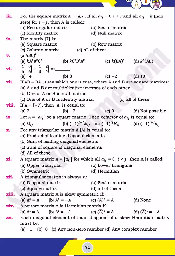 unit 2 matrices and determinants mathematics 11th text book 47