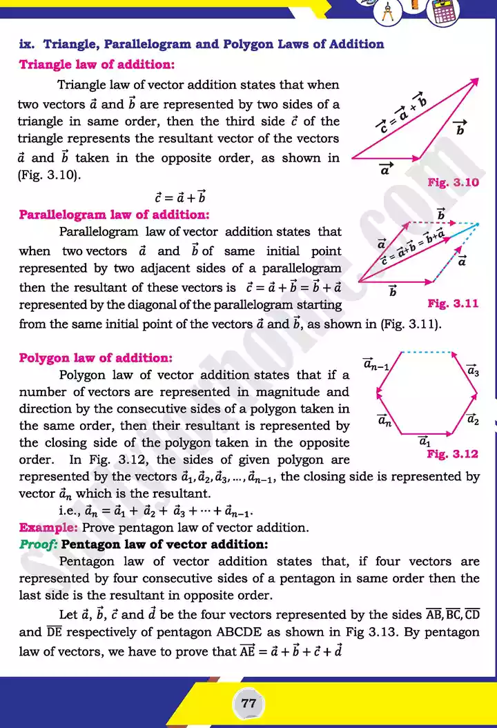 unit 3 vectors mathematics 11th text book 04