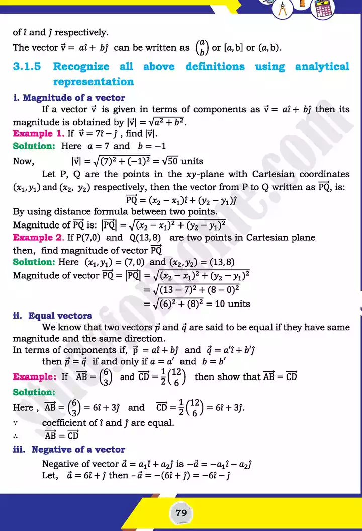 unit 3 vectors mathematics 11th text book 06