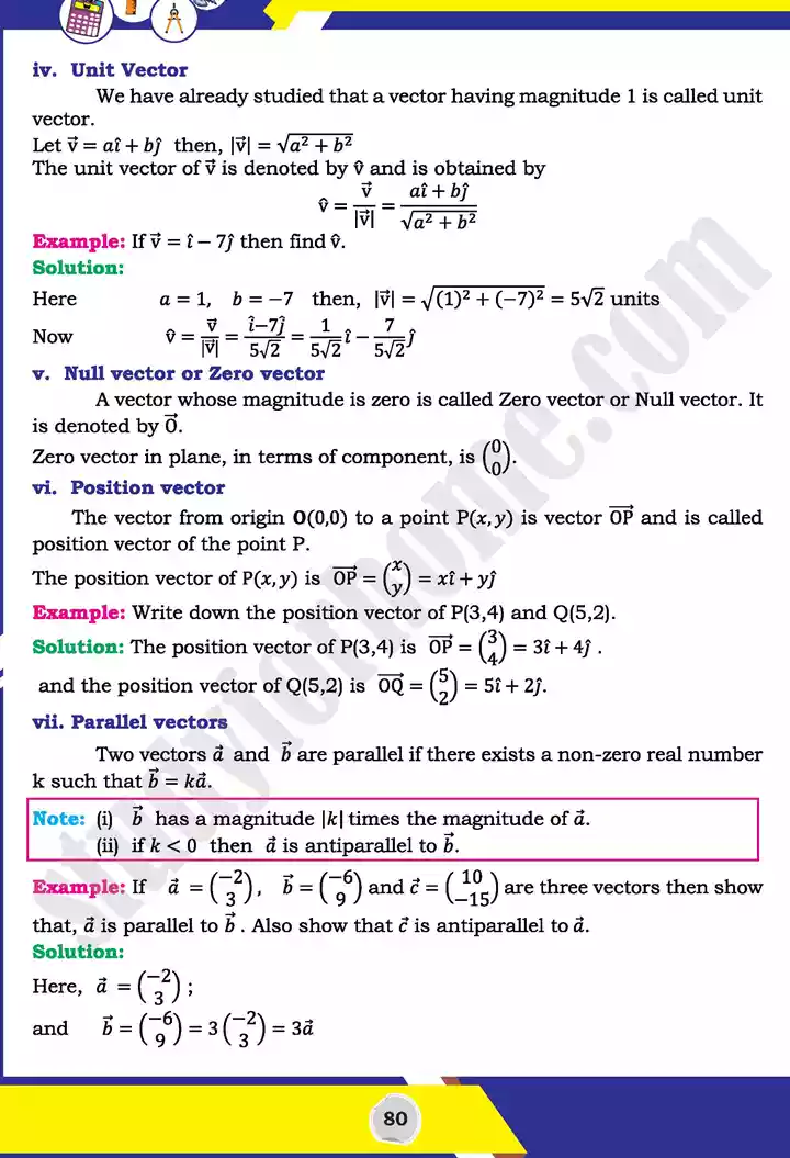 unit 3 vectors mathematics 11th text book 07