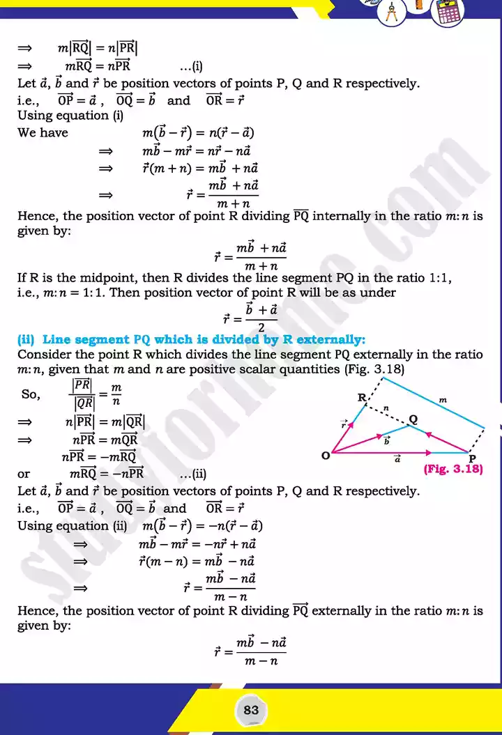 unit 3 vectors mathematics 11th text book 10