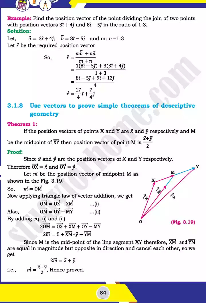 unit 3 vectors mathematics 11th text book 11