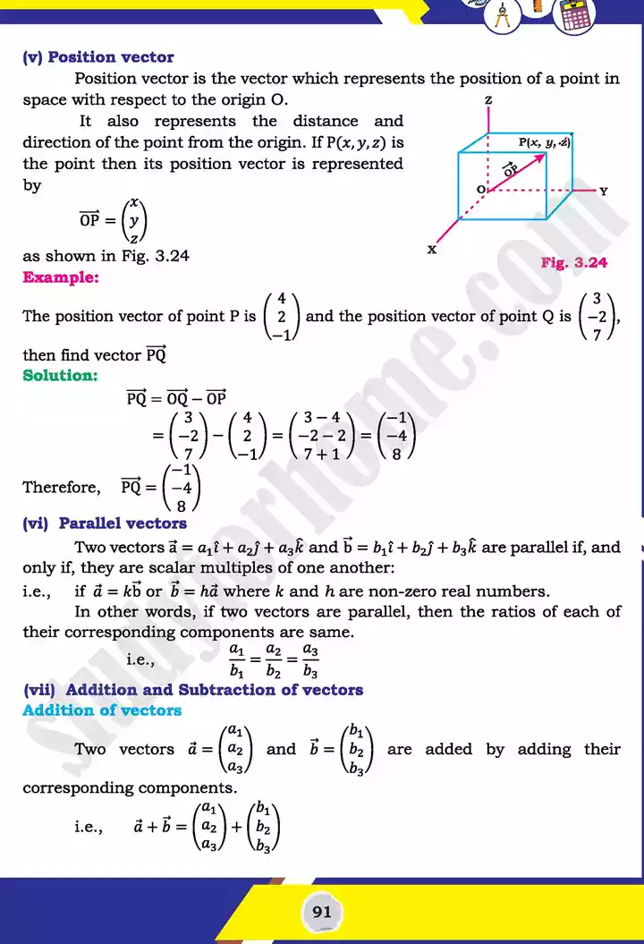 unit 3 vectors mathematics 11th text book 18