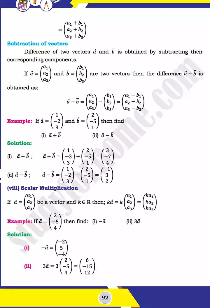 unit 3 vectors mathematics 11th text book 19