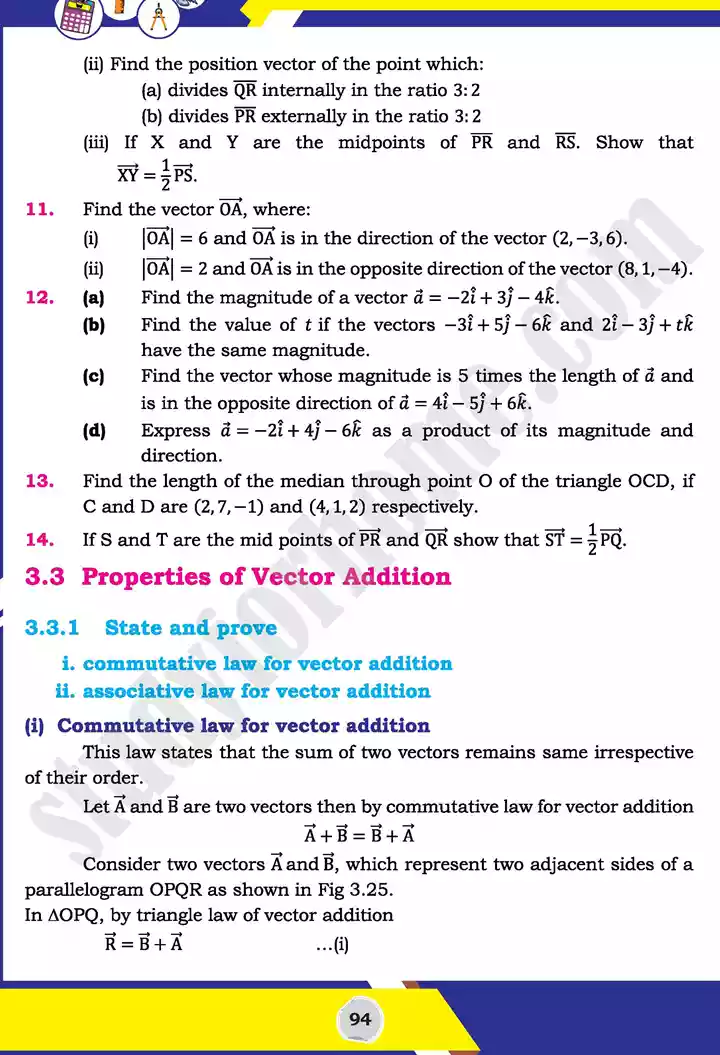 unit 3 vectors mathematics 11th text book 21