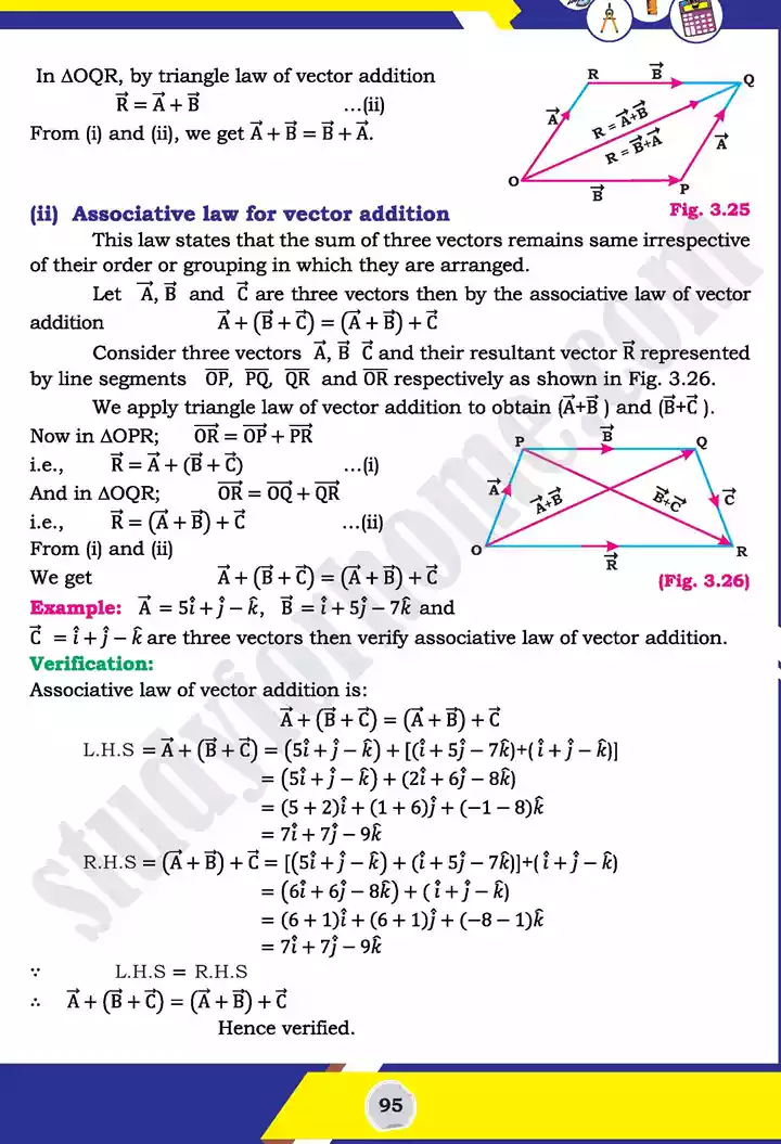 unit 3 vectors mathematics 11th text book 22