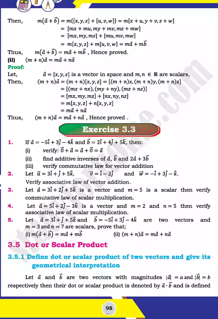 unit 3 vectors mathematics 11th text book 25