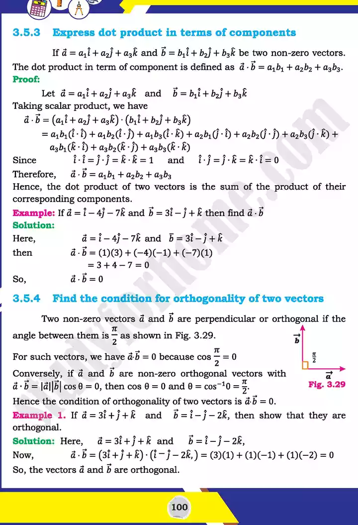 unit 3 vectors mathematics 11th text book 27