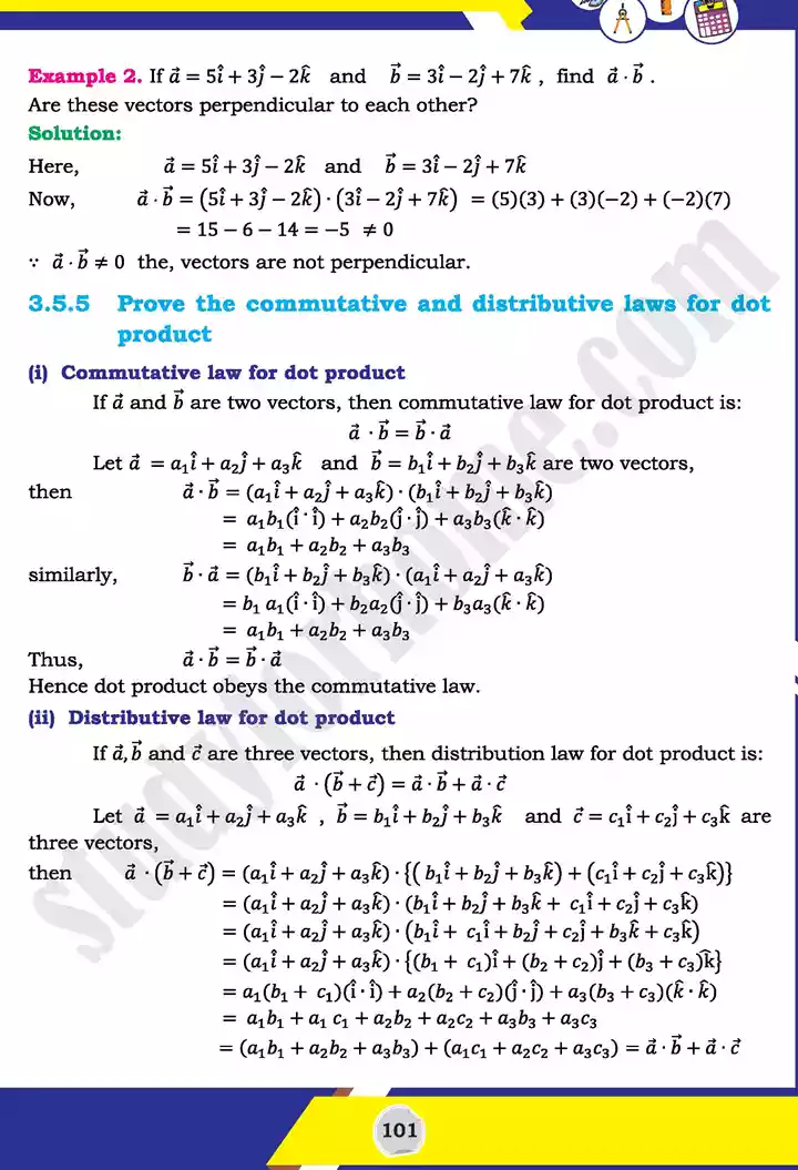 unit 3 vectors mathematics 11th text book 28