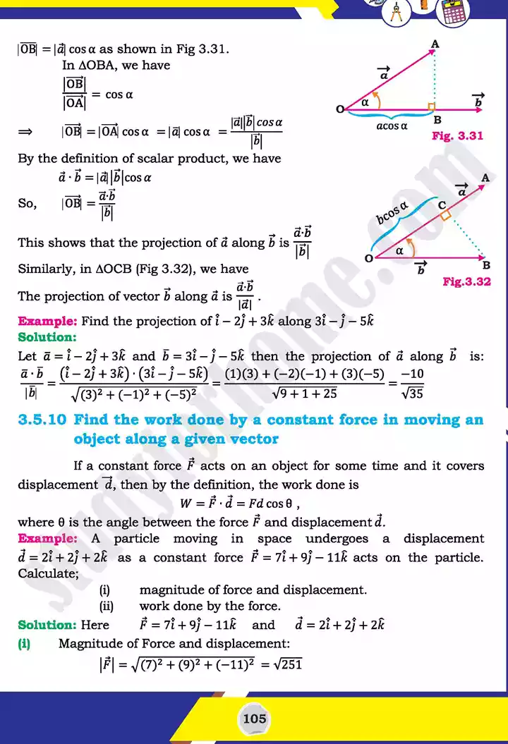 unit 3 vectors mathematics 11th text book 32