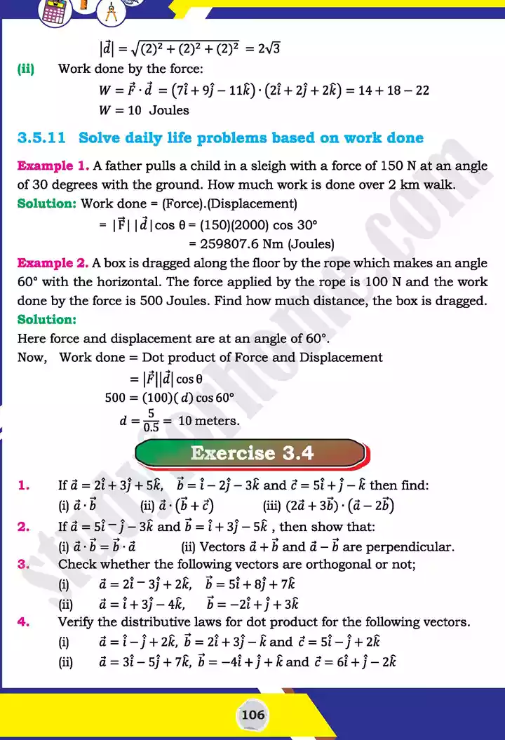 unit 3 vectors mathematics 11th text book 33