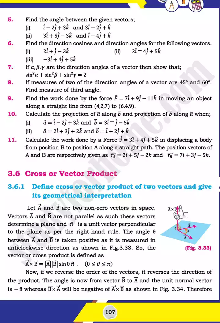 unit 3 vectors mathematics 11th text book 34