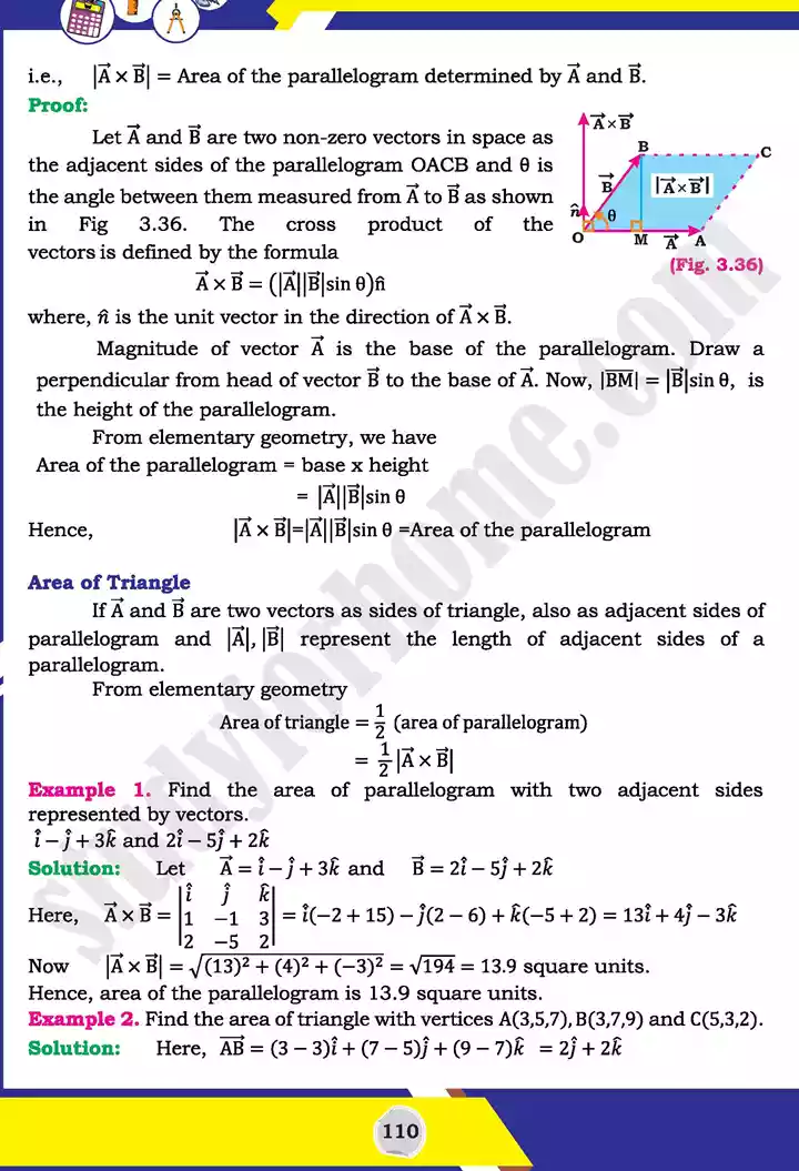 unit 3 vectors mathematics 11th text book 37