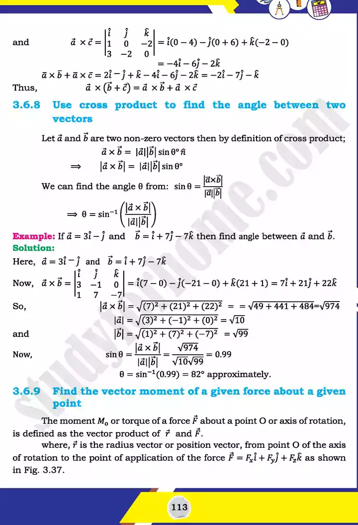 unit 3 vectors mathematics 11th text book 40