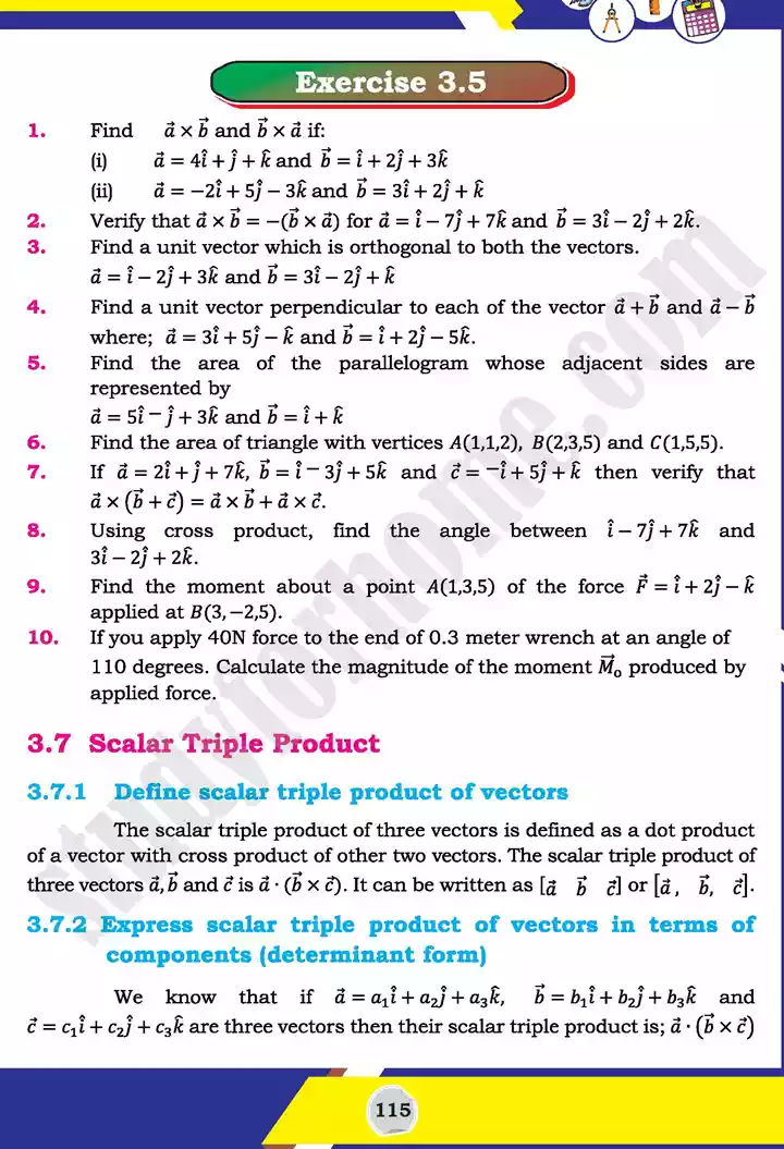 unit 3 vectors mathematics 11th text book 42