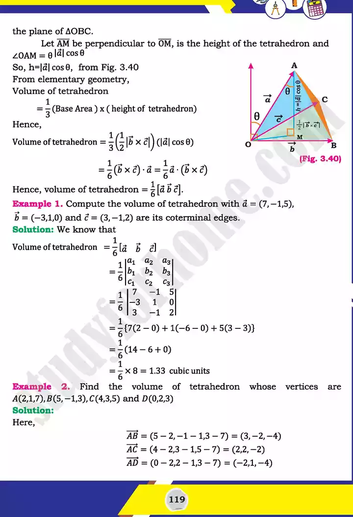 unit 3 vectors mathematics 11th text book 46