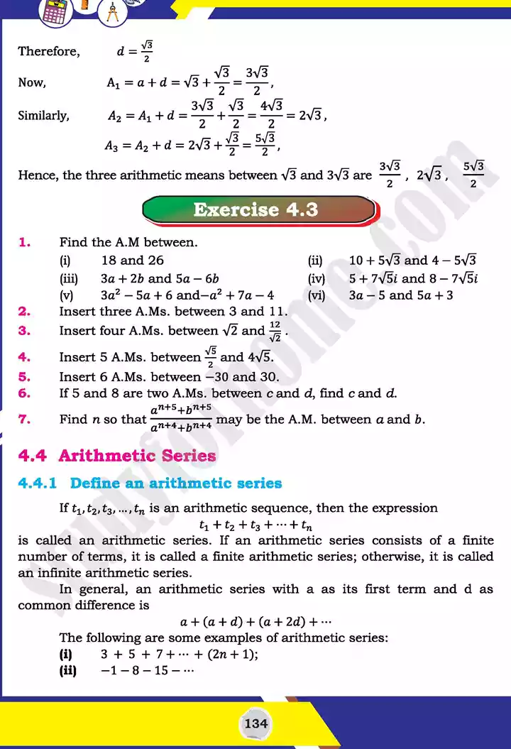 unit 4 sequences and series mathematics 11th text book 11