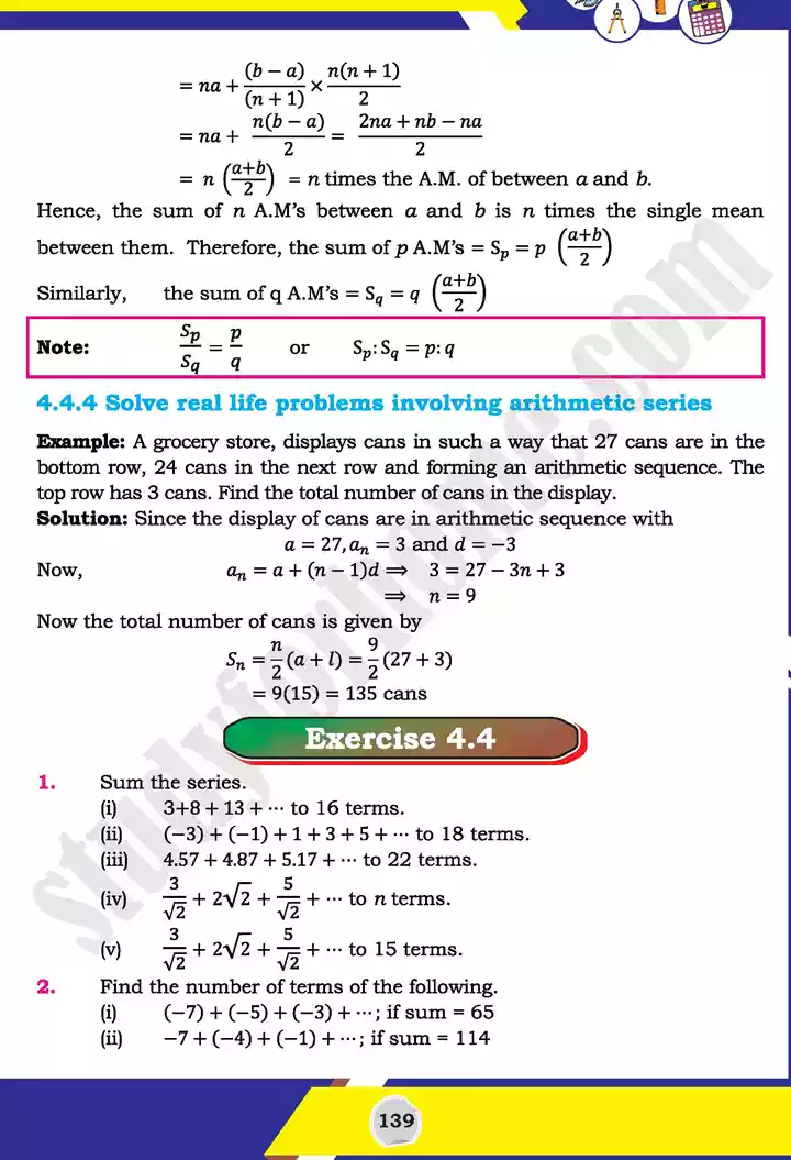 unit 4 sequences and series mathematics 11th text book 16