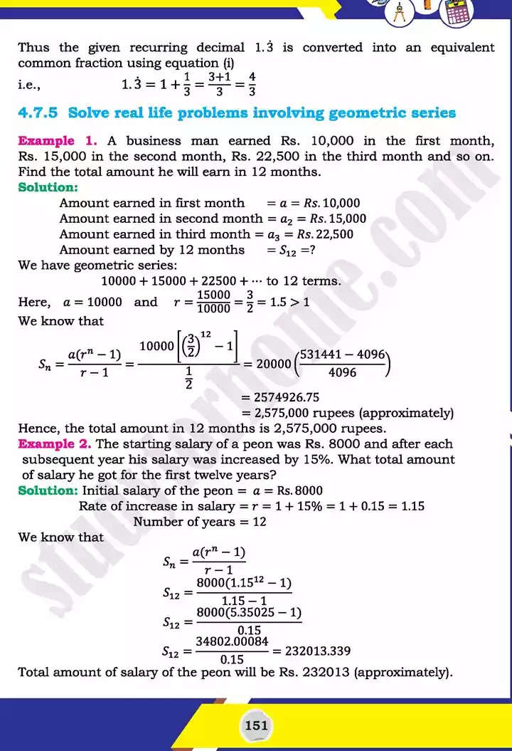 unit 4 sequences and series mathematics 11th text book 28