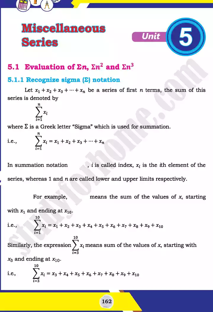 unit-5-miscellaneous-series-mathematics-11th-text-book