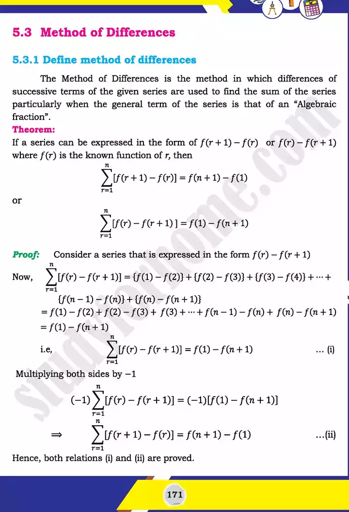 unit 5 miscellaneous series mathematics 11th text book 10