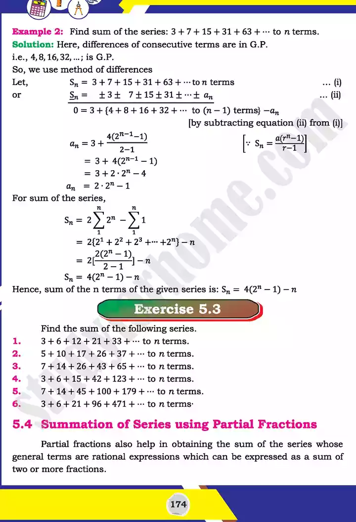 unit 5 miscellaneous series mathematics 11th text book 13