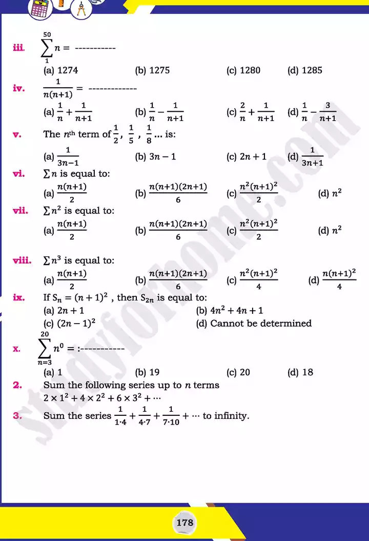 unit 5 miscellaneous series mathematics 11th text book 17