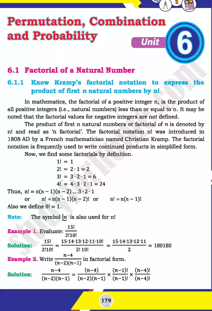 unit 6 permutation combination and probability mathematics 11th text book 01