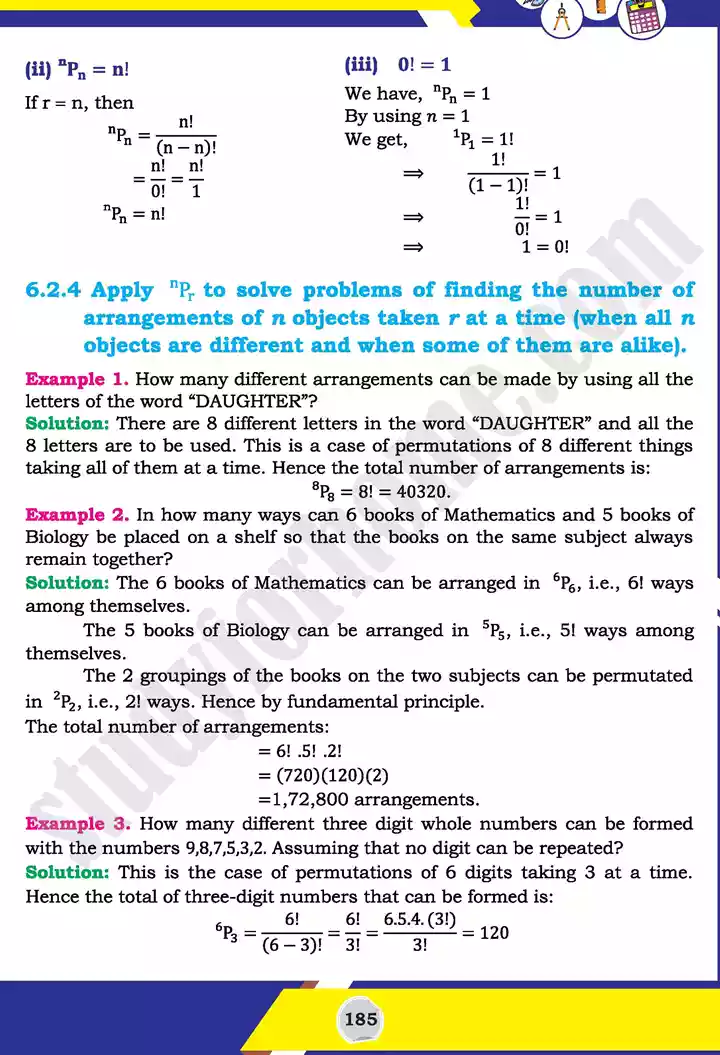 unit 6 permutation combination and probability mathematics 11th text book 07