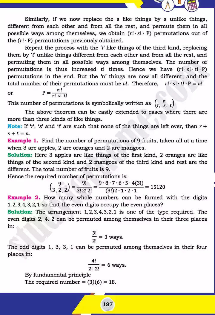 unit 6 permutation combination and probability mathematics 11th text book 09