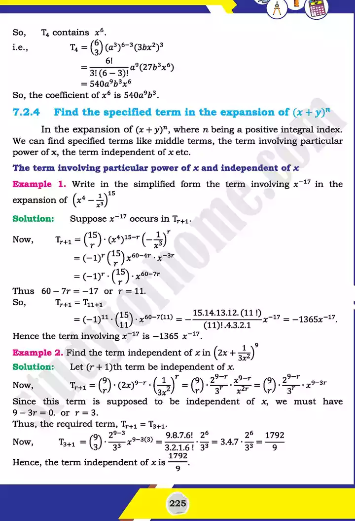 unit 7 mathematical induction and binomial theorem mathematics 11th text book 12