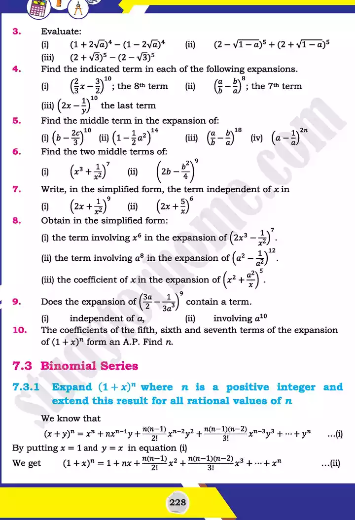 unit 7 mathematical induction and binomial theorem mathematics 11th text book 15