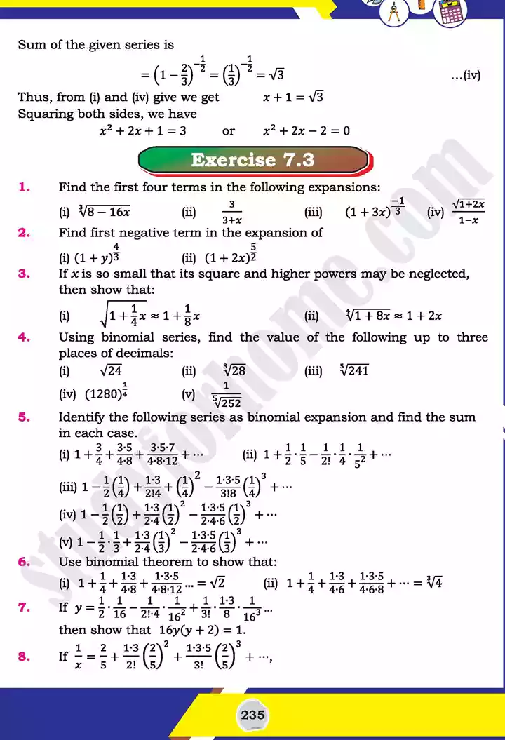 unit 7 mathematical induction and binomial theorem mathematics 11th text book 22