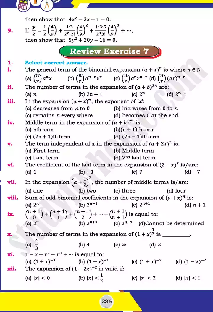 unit 7 mathematical induction and binomial theorem mathematics 11th text book 23