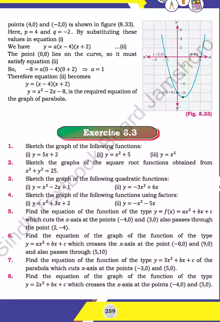 unit 8 functions and graphs mathematics 11th text book 22