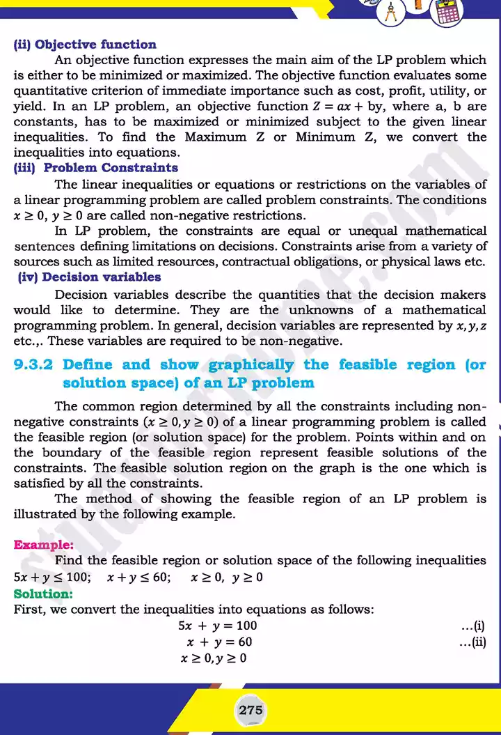 unit 9 linear programming lp mathematics 11th text book 09