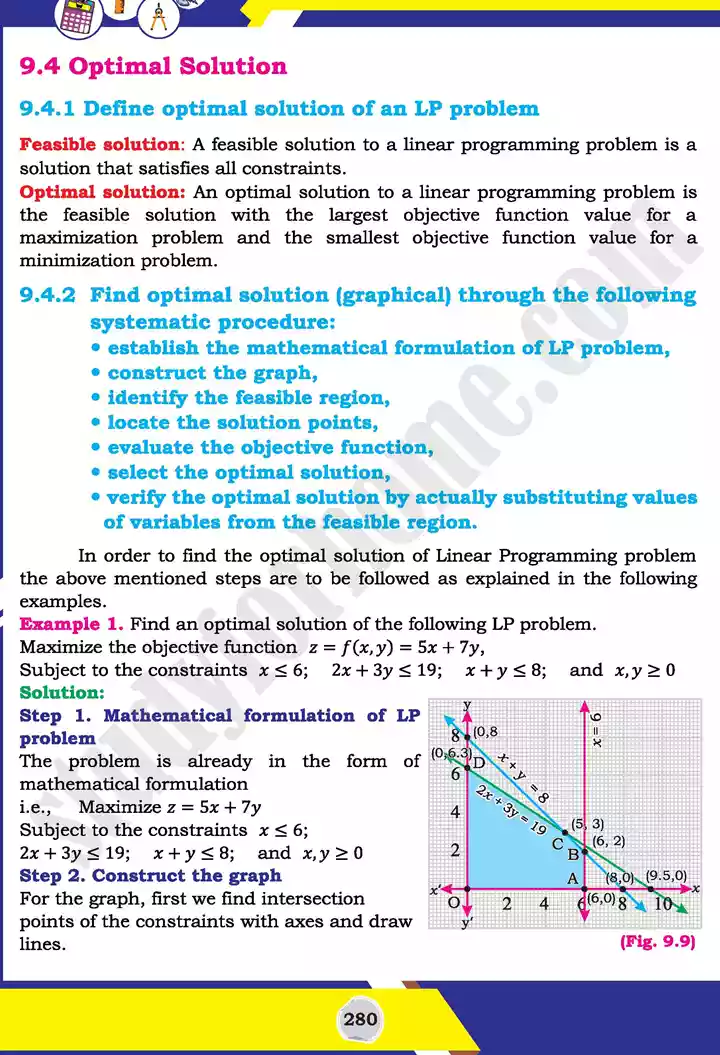 unit 9 linear programming lp mathematics 11th text book 14