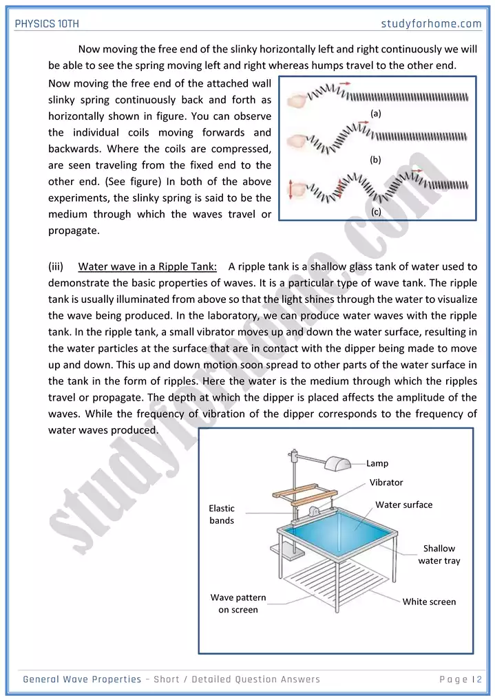 chapter 10 general wave properties short and detailed question answers physics 10th 02